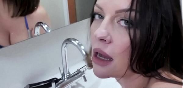  Blackmailed MILF stepmother fucked in shower by stepson